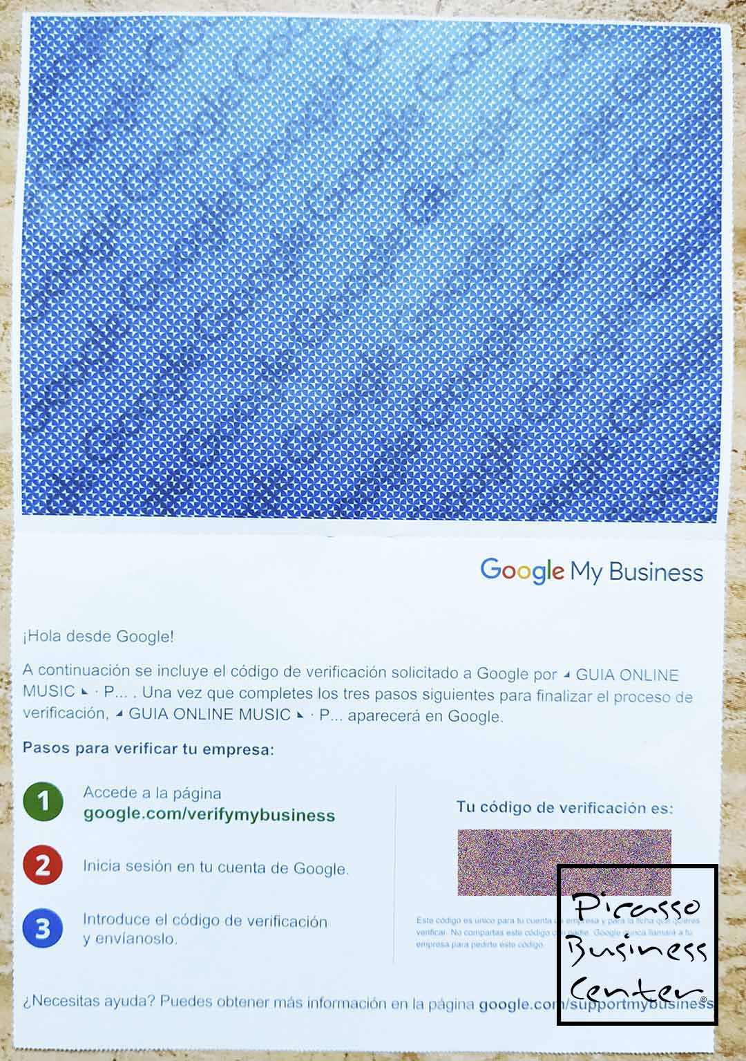 Carta Google My Business para domiciliária a empresa em Espanha domiciliação da empresa em Espanha